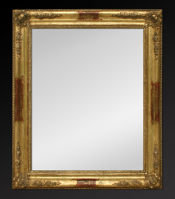 Antike ovale spiegel rahmen blattgold