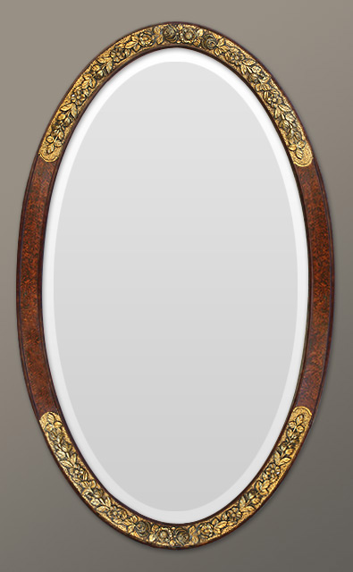 Oval spiegel rahmen art deco
